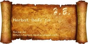 Herbst Beáta névjegykártya